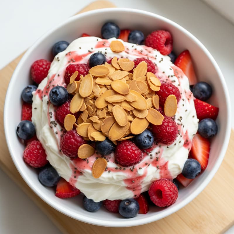 Creamy Greek Yogurt Parfait with Mixed Berries and Whey Protein