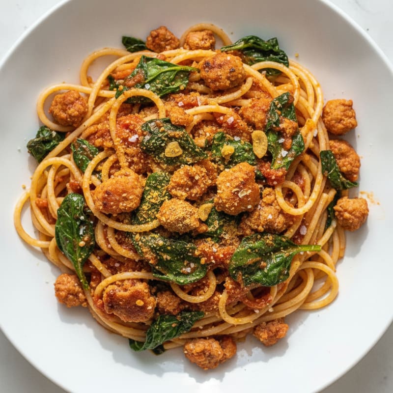 High-Protein Spaghetti with Lean Ground Turkey