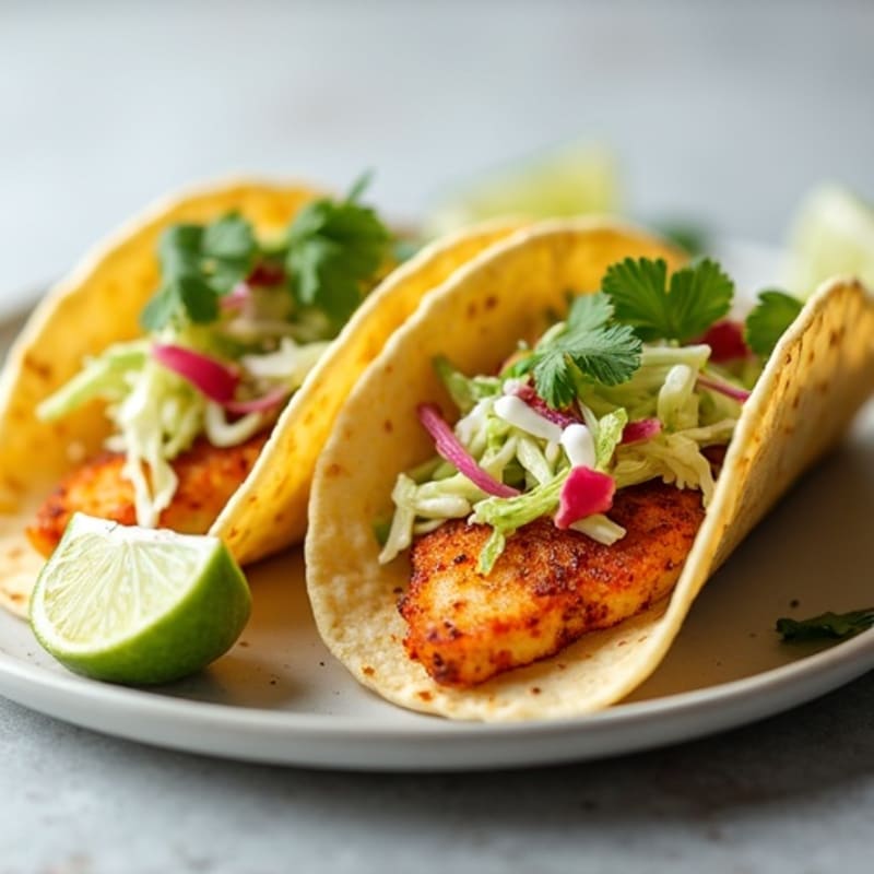 Crispy Baked Fish Tacos with Fresh Cabbage Slaw