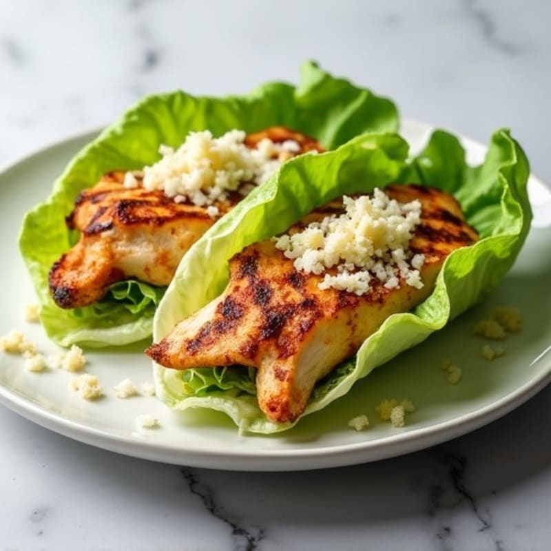 Crispy Grilled Chicken Caesar Lettuce Wraps