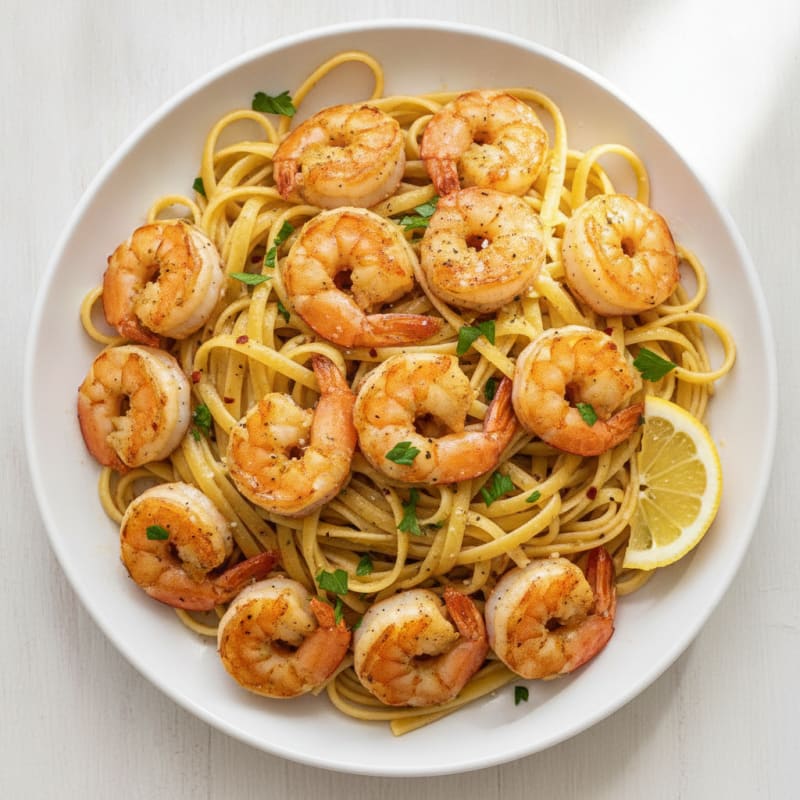 Garlic Butter Shrimp Scampi with Linguine