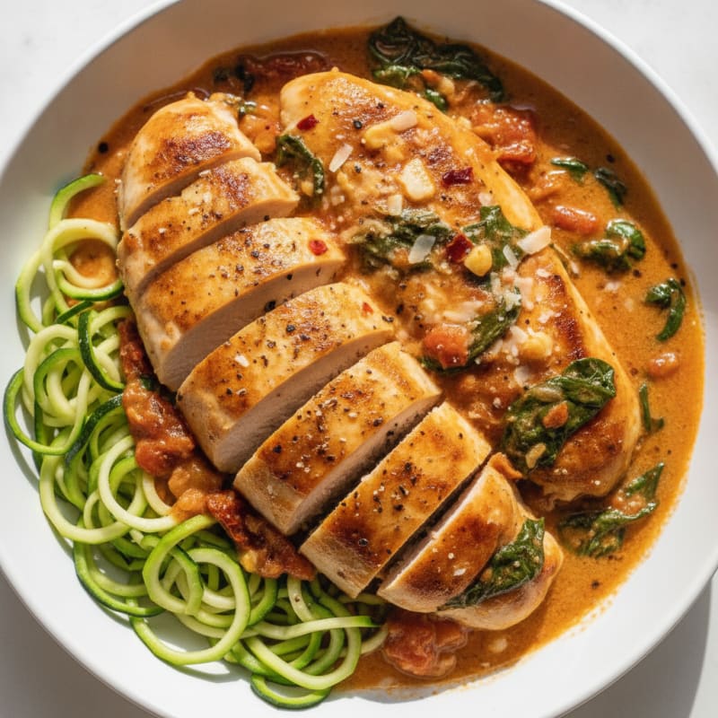 Chicken in Creamy Tomato Spinach Sauce