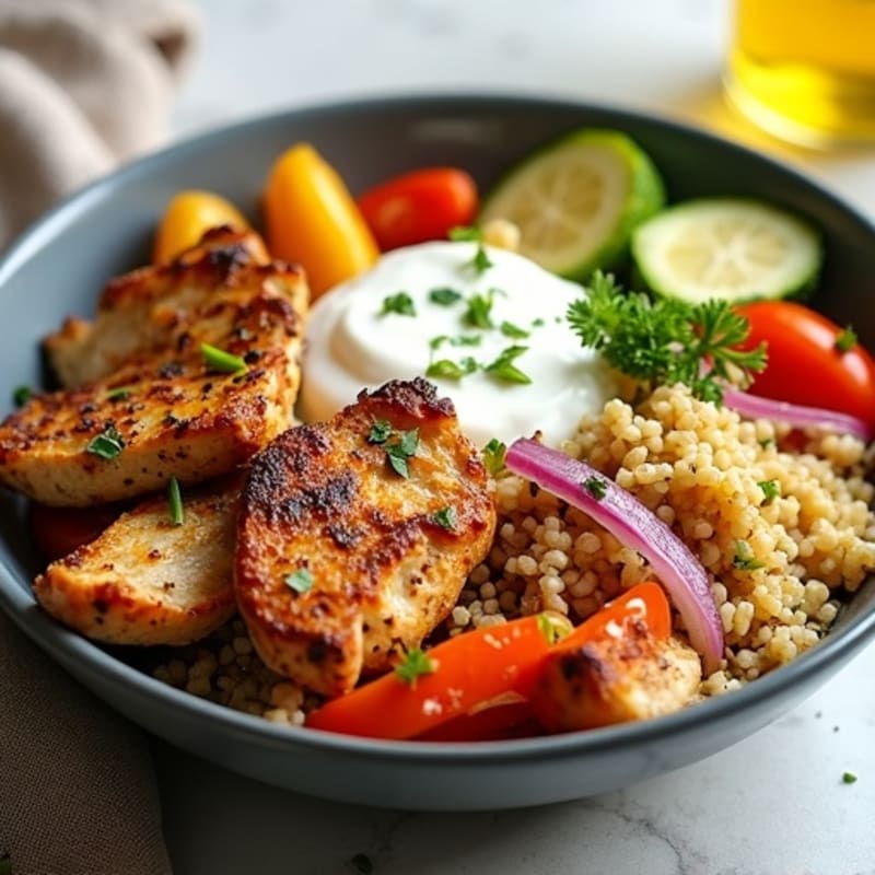 Herb-Spiced Chicken Shawarma Bowl with Roasted Vegetables