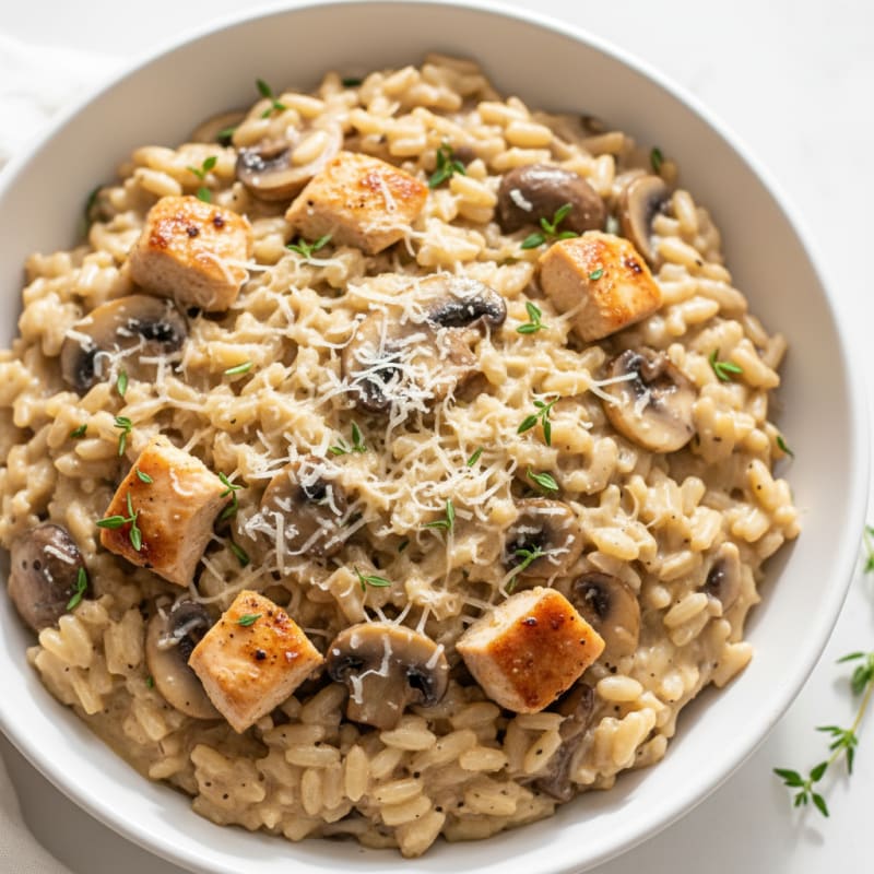 Creamy Mushroom Risotto with Parmesan