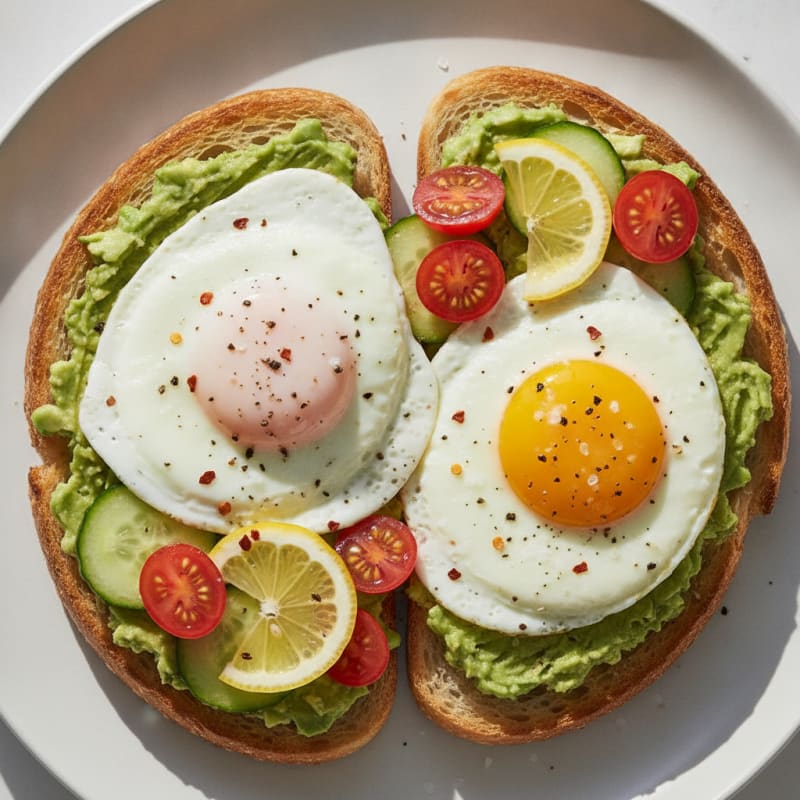 Avocado Sourdough Toast with Sunny Eggs
