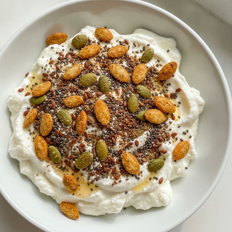 Creamy Greek Yogurt Protein Pudding with Mixed Seeds