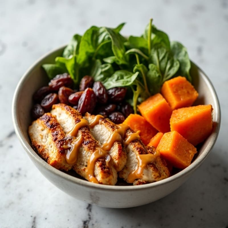 Sweet Potato Protein Bowl with Creamy Salted Date Caramel