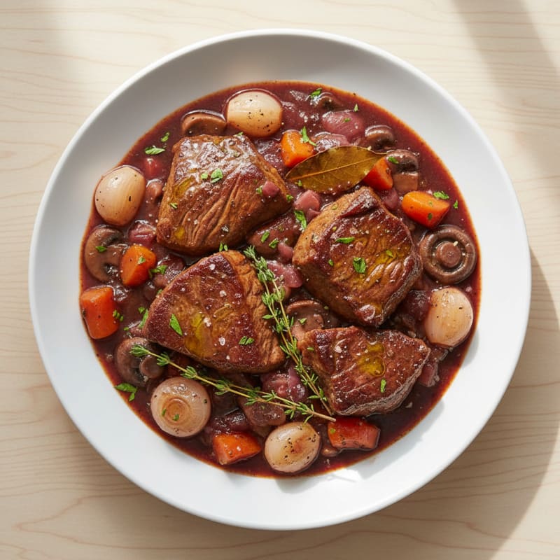Classic Beef Bourguignon with Pearl Onions