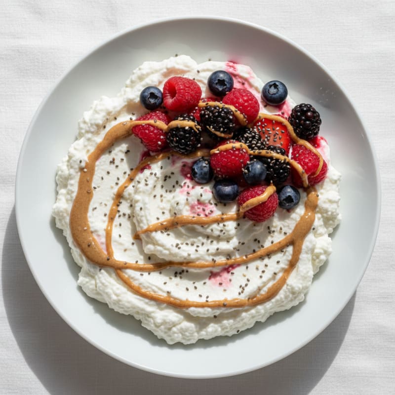 Silky Greek Yogurt Protein Mousse with Mixed Berries
