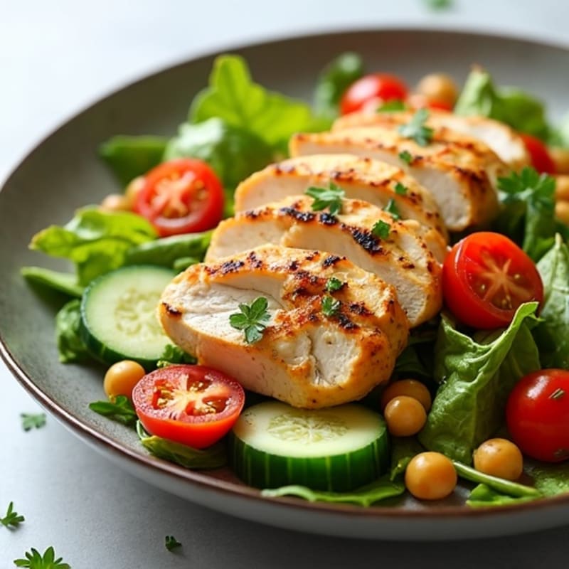 Grilled Chicken and Vegetable Salad with Chickpeas