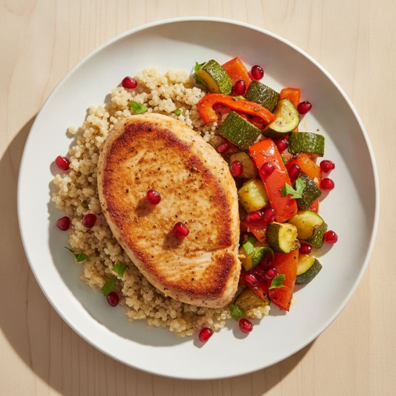 Seared Turkey Breast with Quinoa and Roasted Vegetables