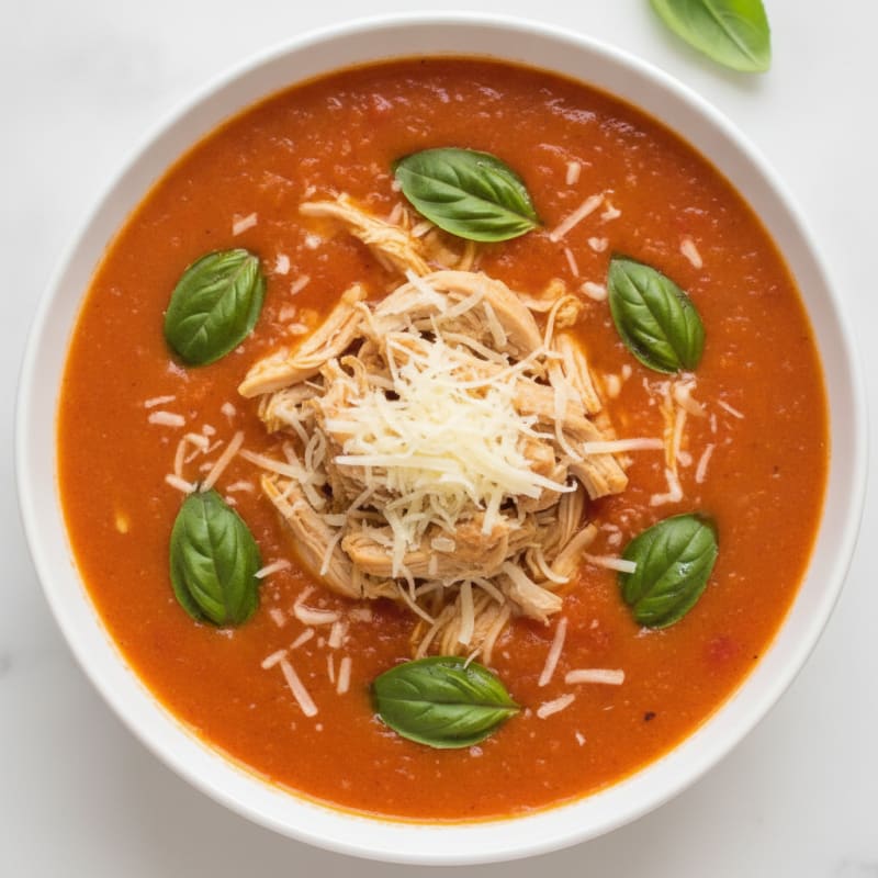 Roasted Tomato Basil Soup with Parmesan