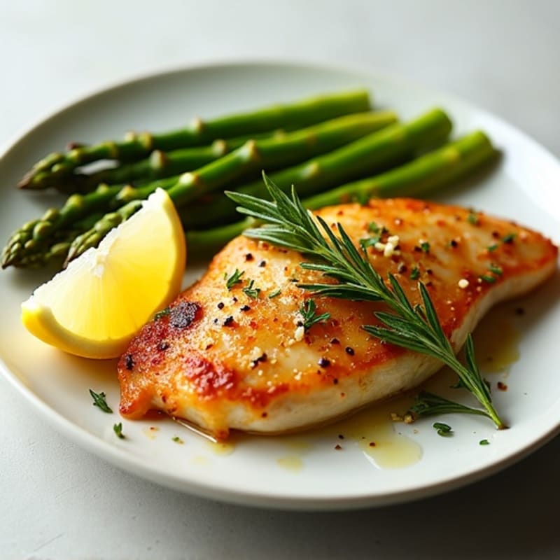 Crispy Lemon Herb Chicken with Roasted Asparagus