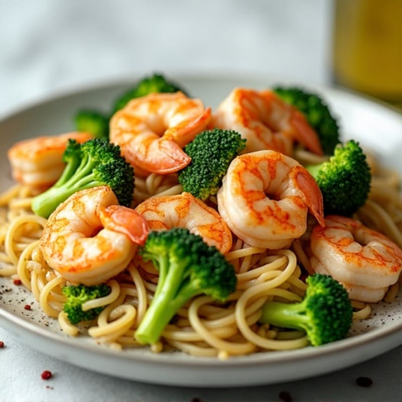 Garlic Shrimp and Broccoli Pasta