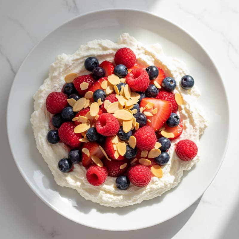Greek Yogurt Protein Mousse with Mixed Berries