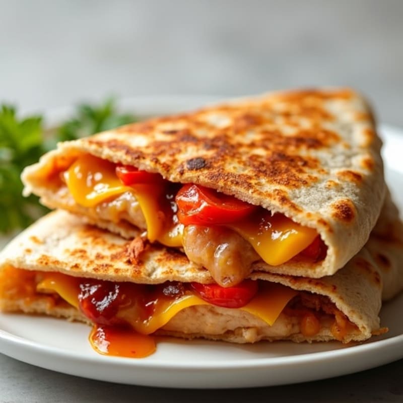 Crispy Whole Wheat BBQ Chicken Quesadillas