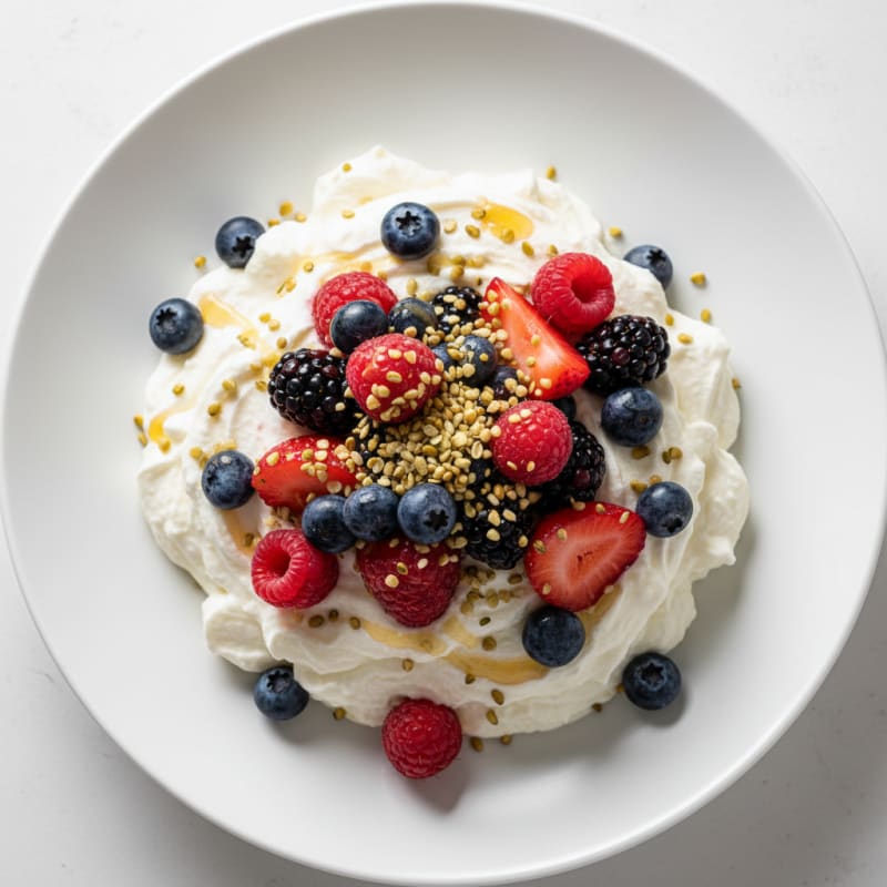 Silky Greek Yogurt Protein Mousse with Mixed Berries