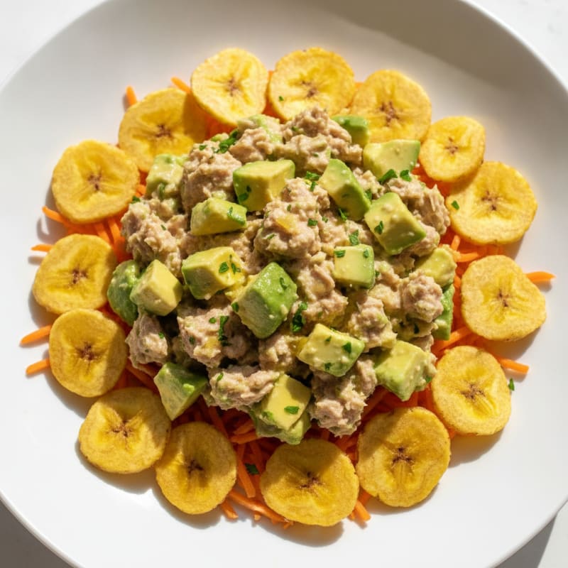 Tuna Avocado Bowl with Plantain Chips