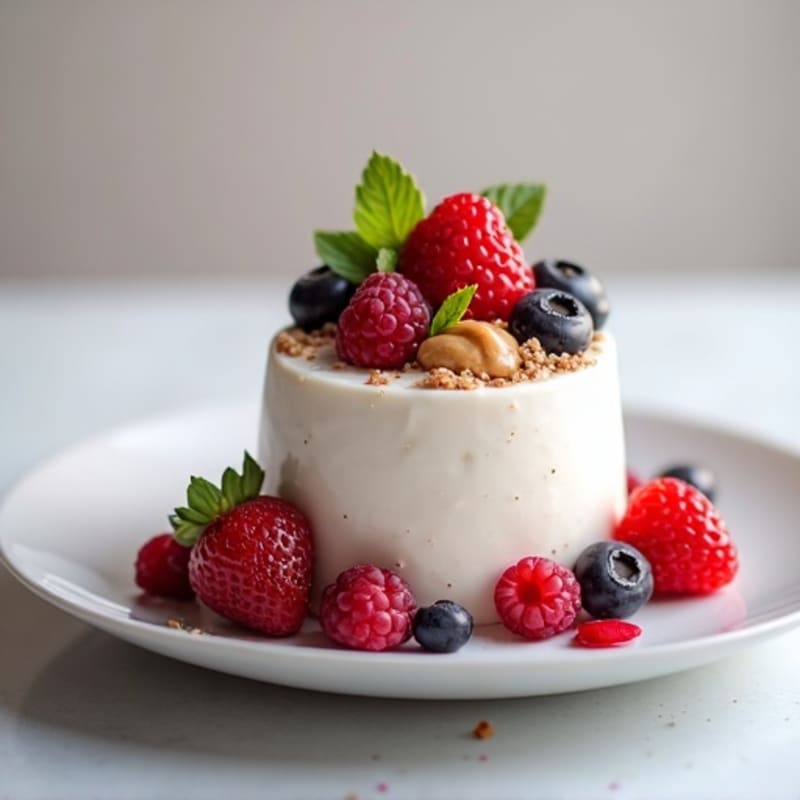 Greek Yogurt Protein Mousse with Mixed Berries
