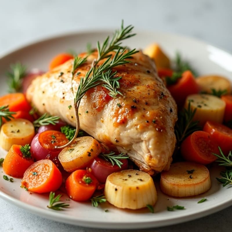 Herb-Roasted Chicken with Roasted Root Vegetables