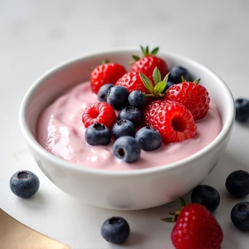Silky Greek Yogurt Protein Pudding with Mixed Berries
