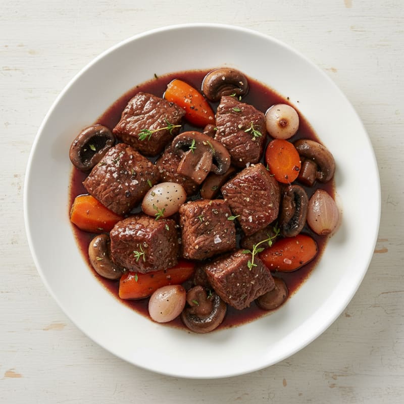 Red Wine Braised Beef with Mushrooms