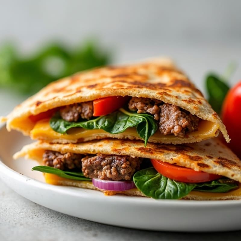 Crispy Lean Steak and Loaded Veggie Quesadillas