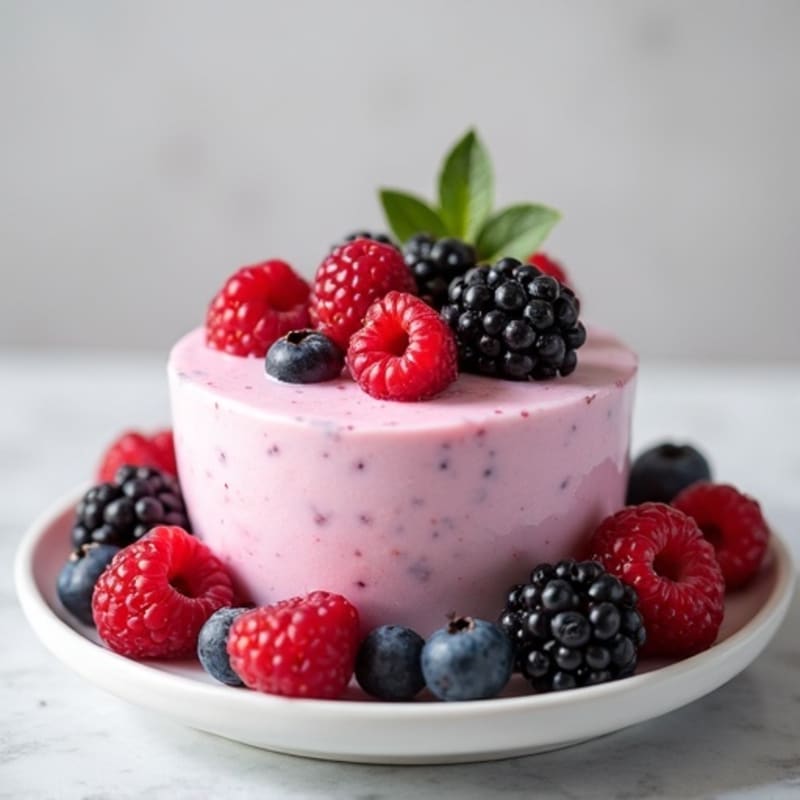 Silky Greek Yogurt Protein Mousse with Mixed Berries