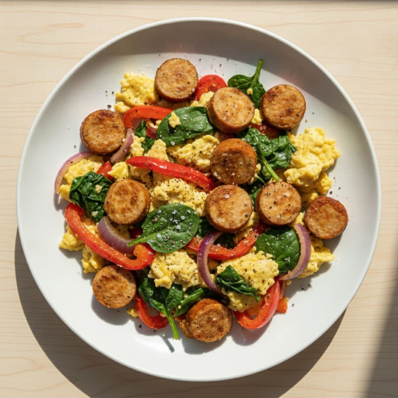 Chicken Sausage and Veggie Scramble