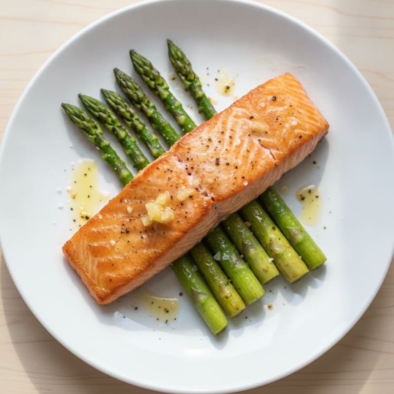 Pan-Seared Salmon with Roasted Asparagus