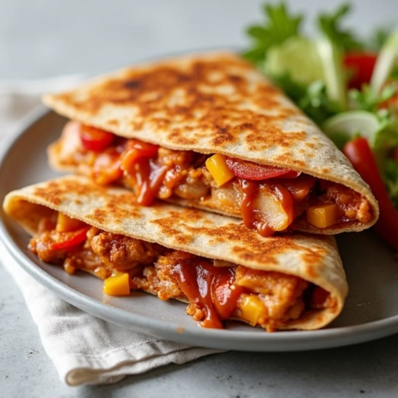 Healthy Crispy BBQ Chicken Quesadilla