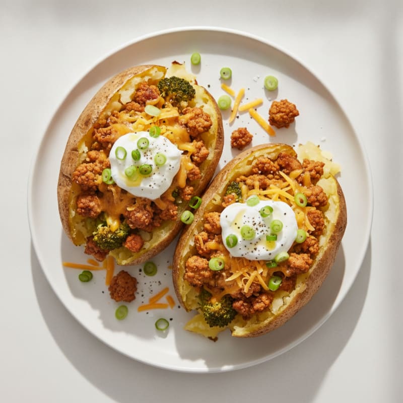 Loaded Baked Potatoes with Savory Toppings
