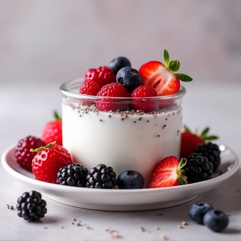 Creamy Greek Yogurt Protein Pudding with Mixed Berries