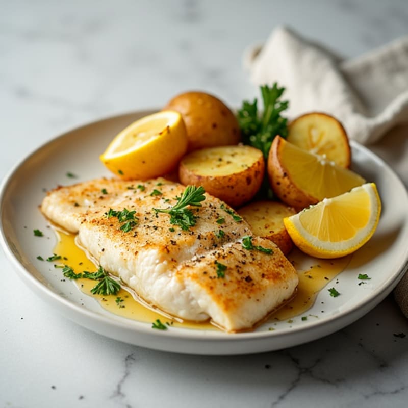Baked Lemon Herb Fish with Roasted Potatoes