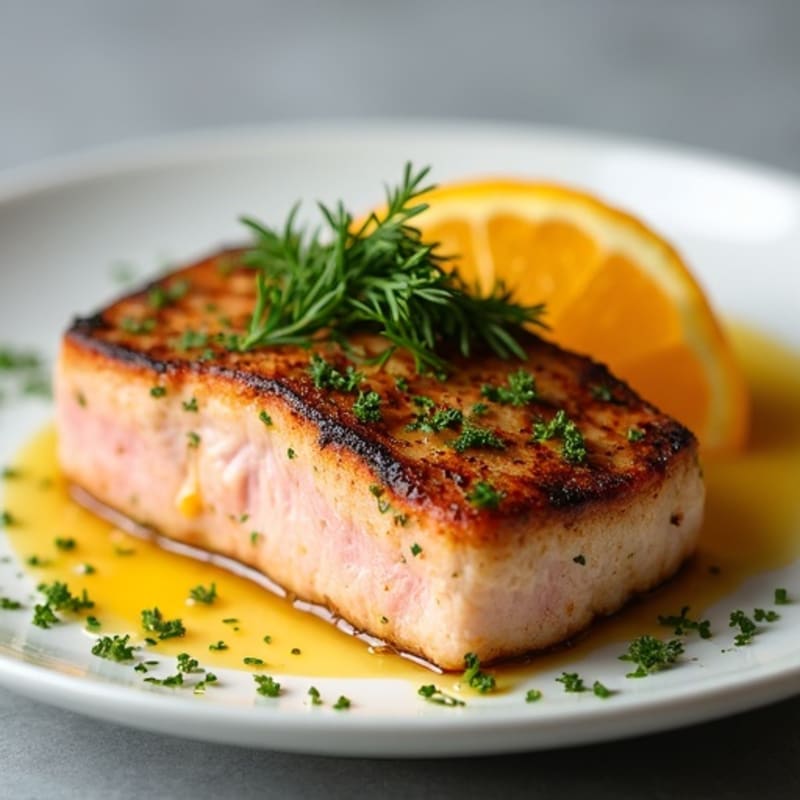 Herb-Crusted Seared Tuna with Citrus Glaze