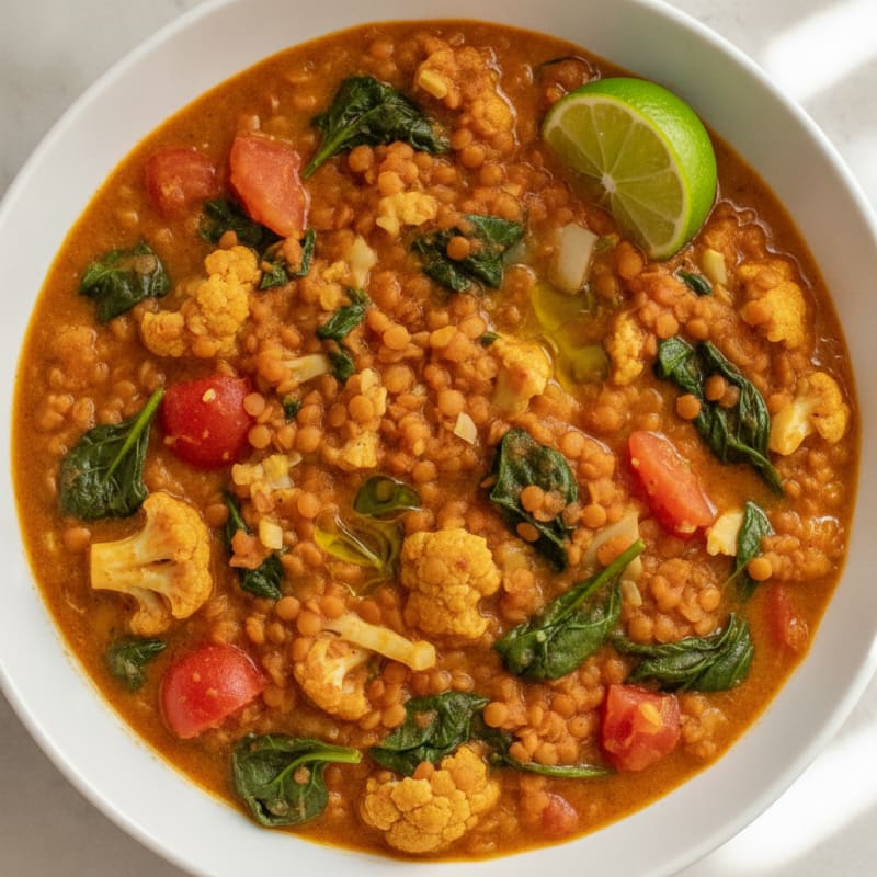 Lentil Vegetable Curry Bowl