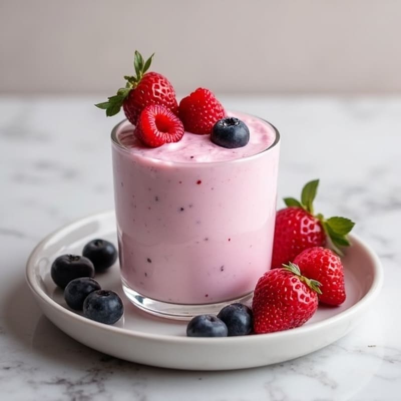 Silky Greek Yogurt Protein Mousse with Mixed Berries