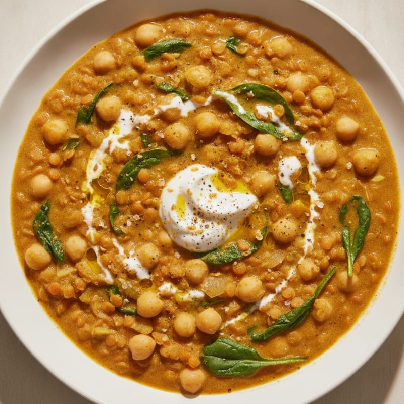 Lentil and Chickpea Coconut Curry