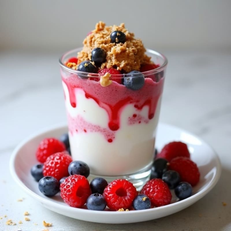 Greek Yogurt Protein Parfait with Mixed Berries and Almond Butter