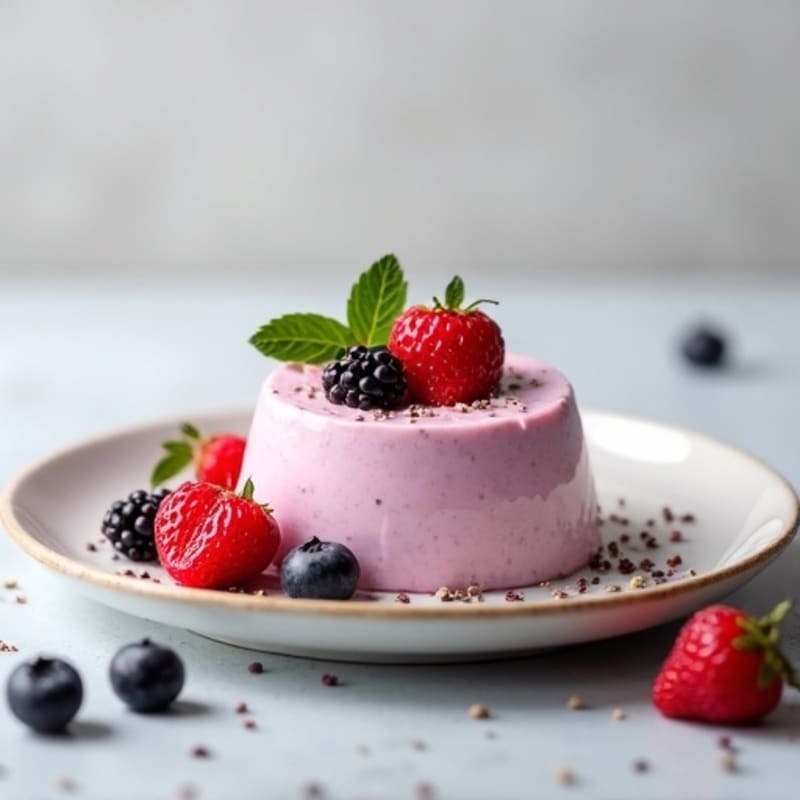 Greek Yogurt Protein Mousse with Mixed Berries