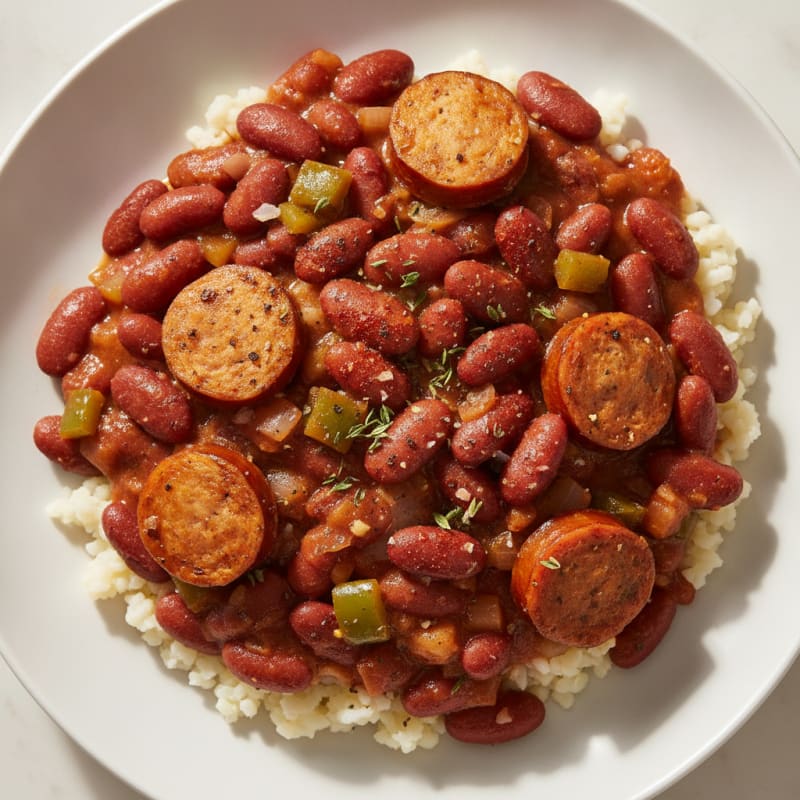 Slow-Cooked Red Beans with Andouille Sausage