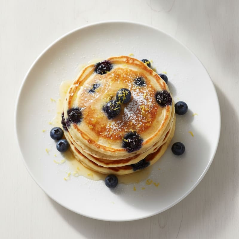 Blueberry Ricotta Pancakes with Lemon Zest
