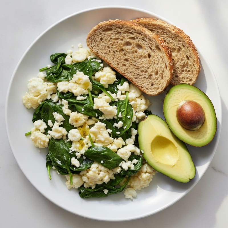 Egg White Scramble with Spinach and Feta