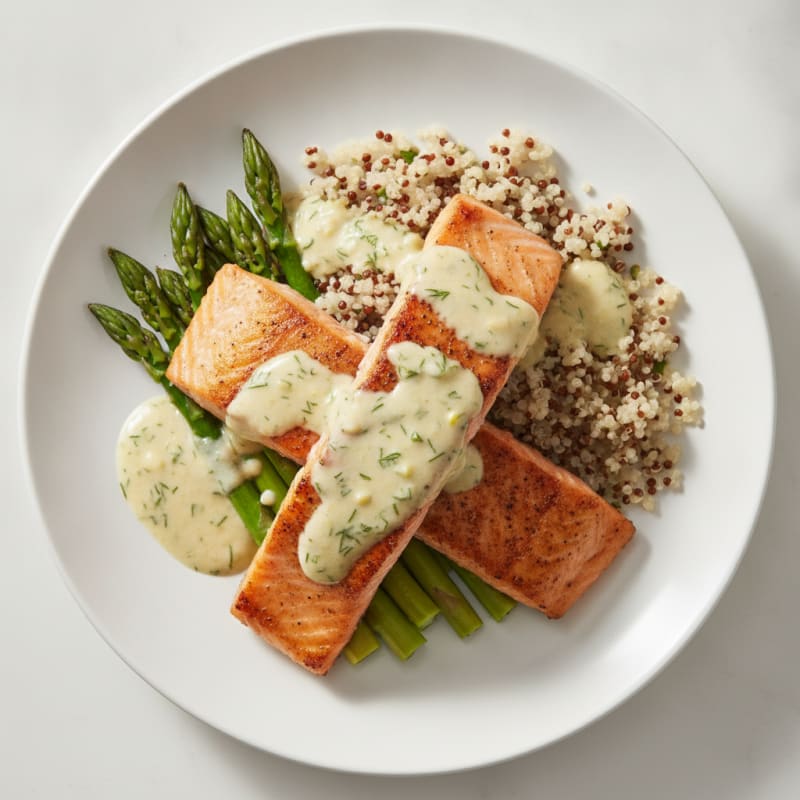 Pan-Seared Salmon with Lemon-Dill Sauce