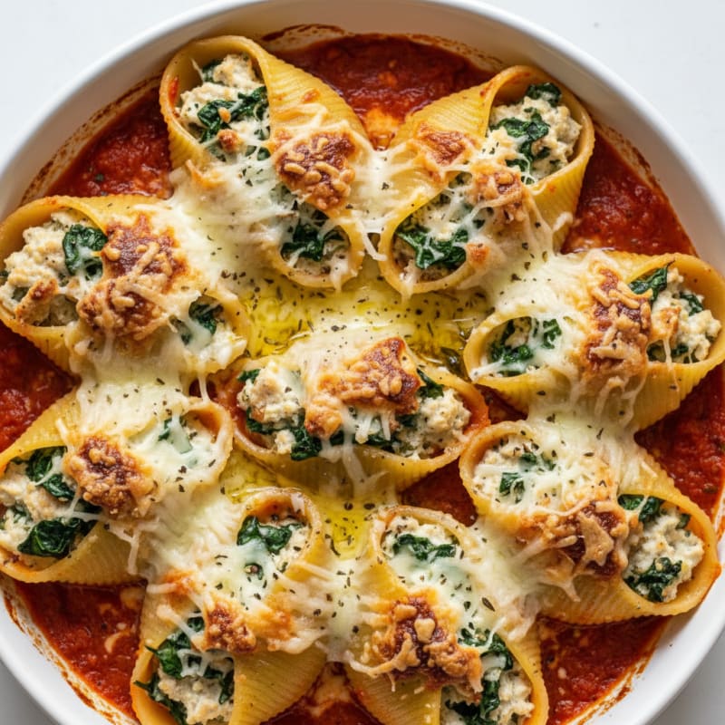 Creamy Spinach Ricotta Stuffed Shells