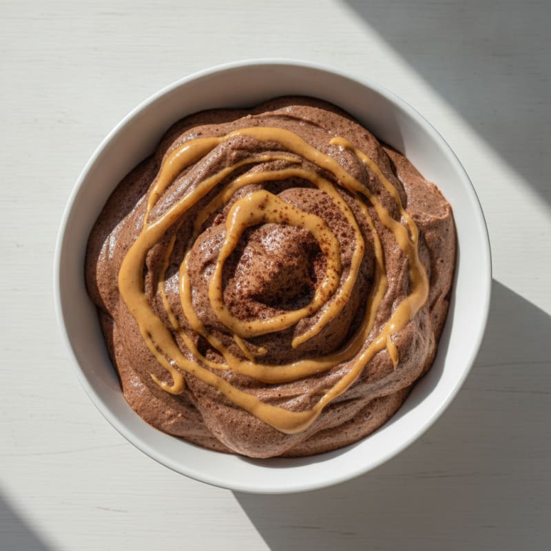 Greek Yogurt Protein Mousse with Cocoa and Peanut Butter