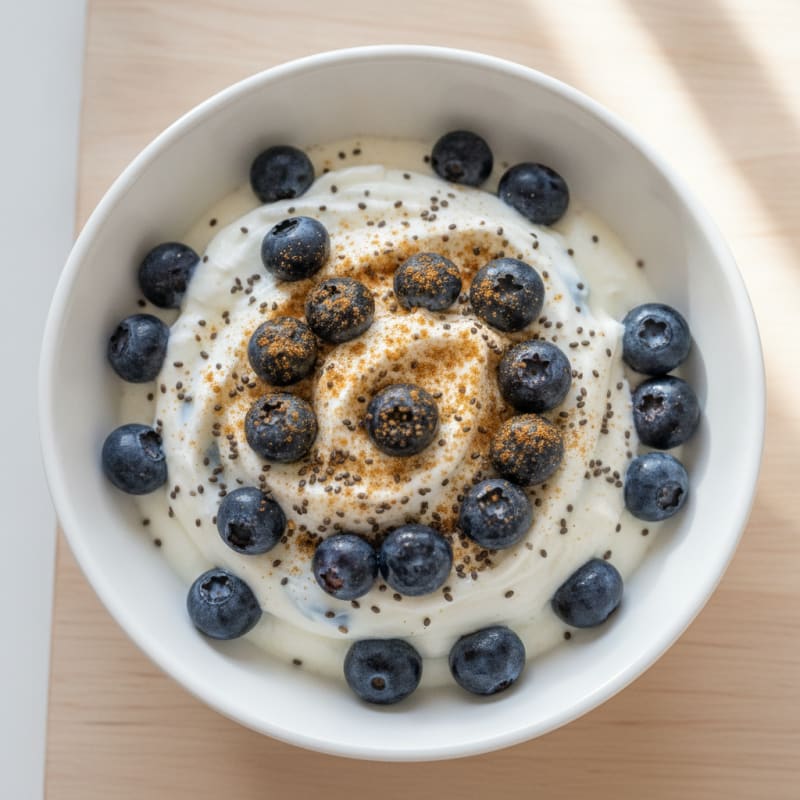 Blueberry Greek Yogurt Parfait with Chia Seeds