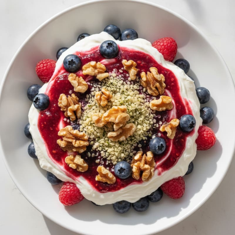 Greek Yogurt Protein Parfait with Mixed Berries