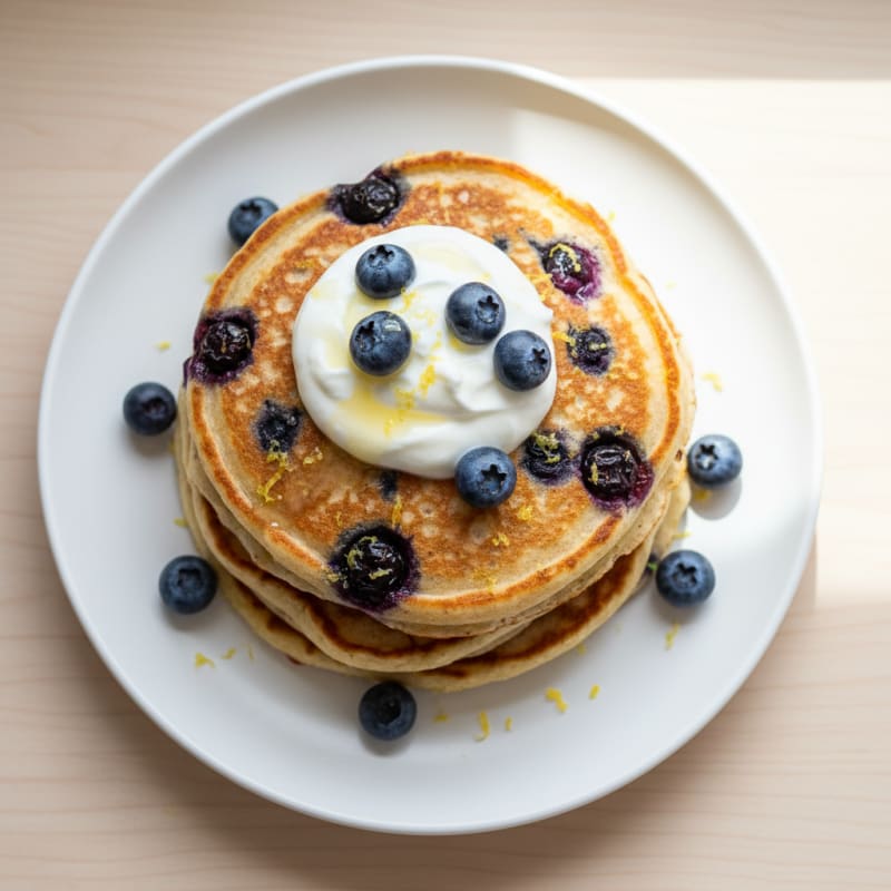 Blueberry Ricotta Pancakes with Lemon Zest