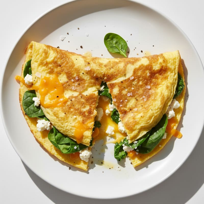Creamy Golden Three-Cheese Omelette